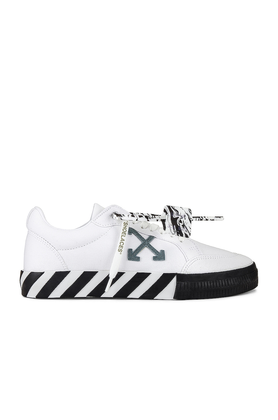 Image 1 of OFF-WHITE Low Vulcanized Eco Canvas Sneaker in White & Green