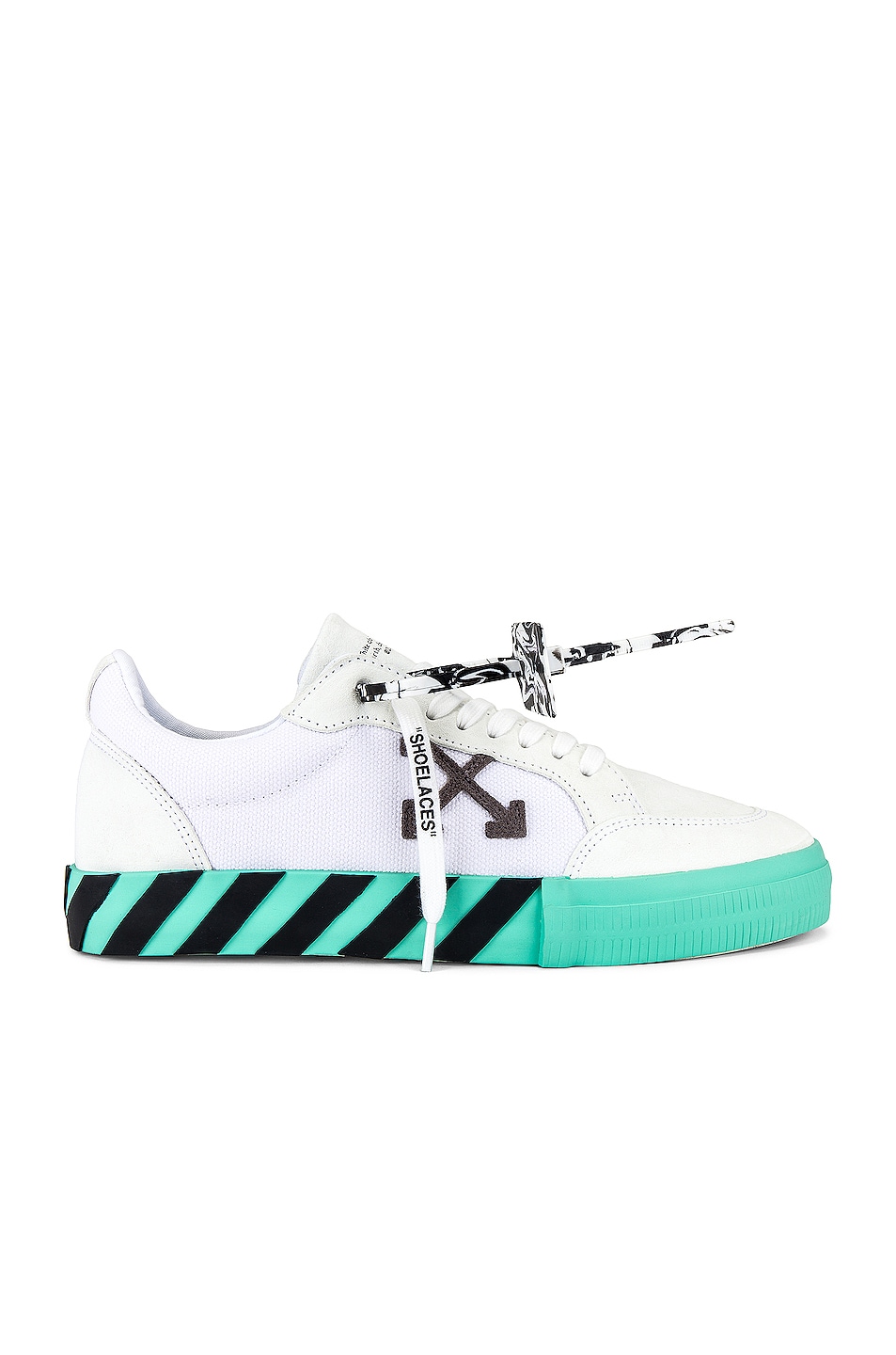 Image 1 of OFF-WHITE Low Vulcanized Canvas/Suede Sneaker in White & Grey