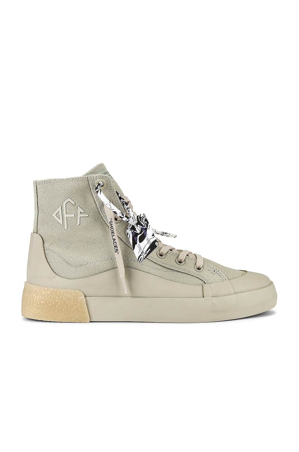 Image 1 of OFF-WHITE Mid Top Vulcanized Canvas Sneaker in Kahki & Sage
