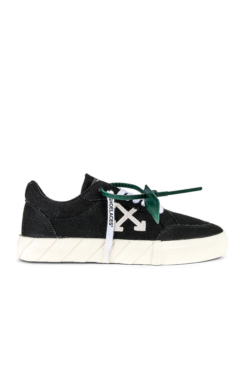 Image 1 of OFF-WHITE Low Vulcanized Canvas Sneaker in Black & White