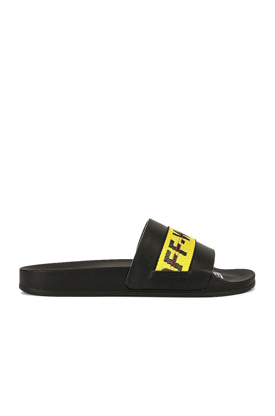 Image 1 of OFF-WHITE Industrial Pool Slider in Black & Yellow
