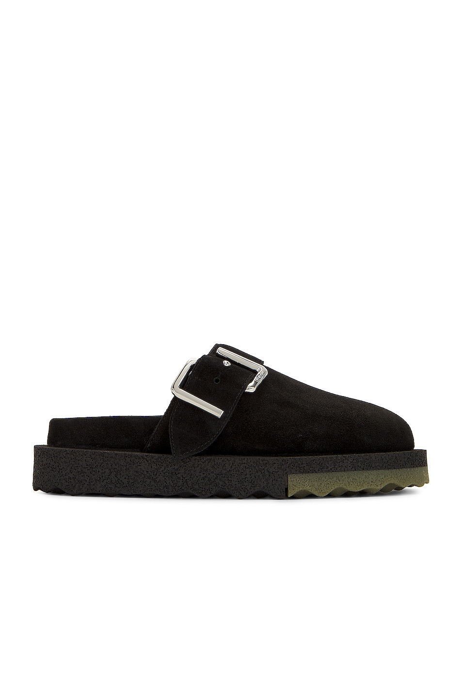 Image 1 of OFF-WHITE Suede Clogs in Black & Army Green
