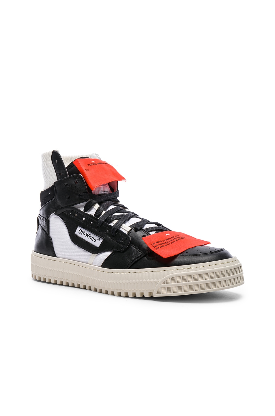 OFF-WHITE BLACK & WHITE LOW 3.0 HIGH-TOP SNEAKERS | ModeSens