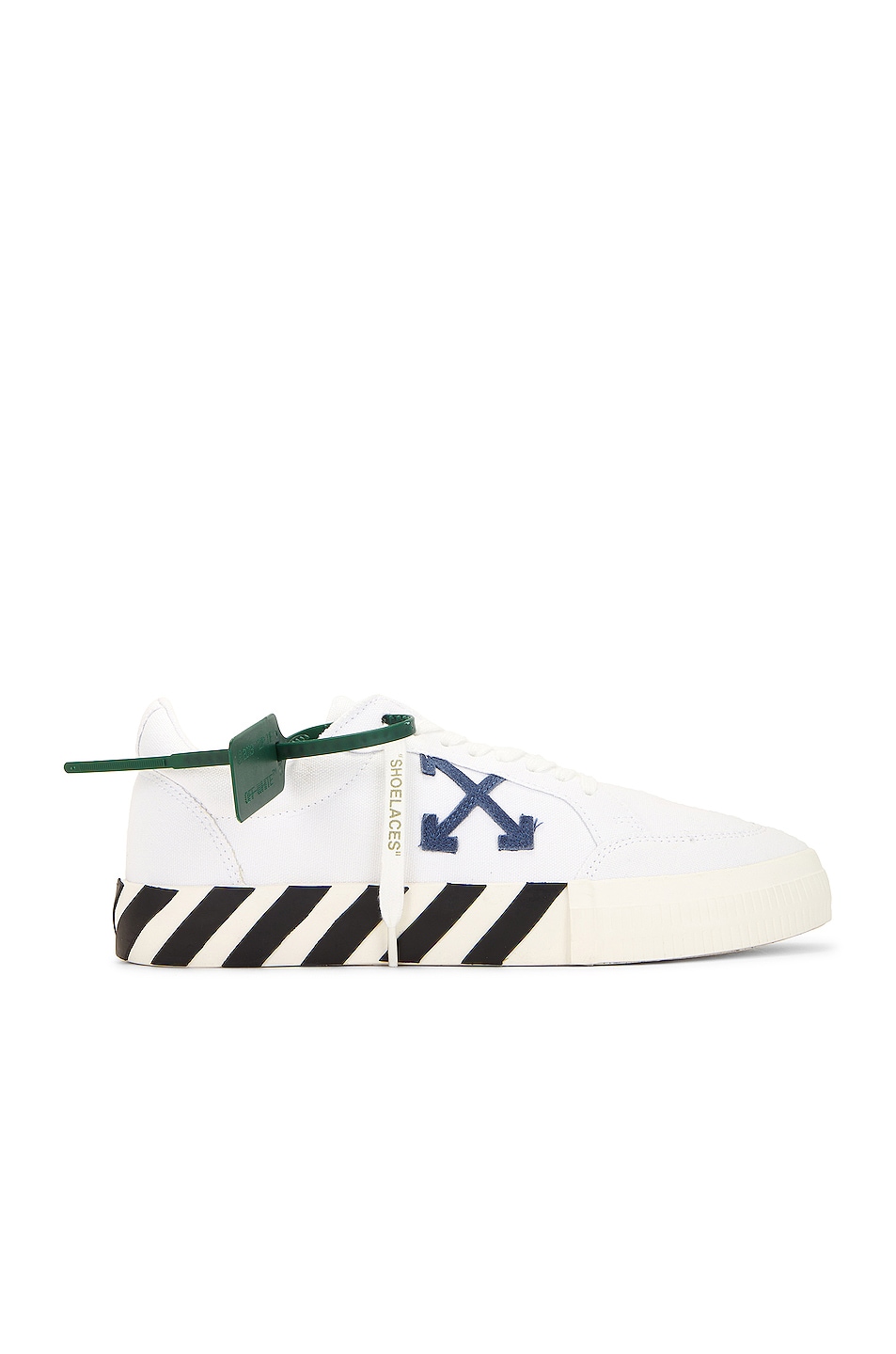 Image 1 of OFF-WHITE Low Top Sneakers in White & Navy Blue