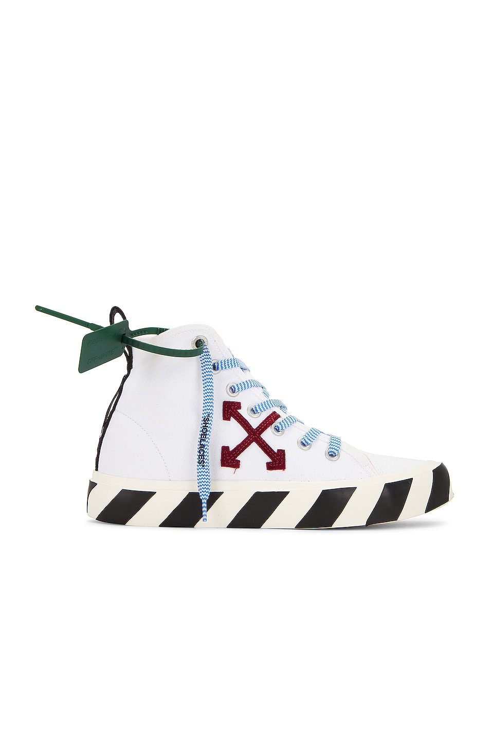 Image 1 of OFF-WHITE Mid Top Sneakers in White & Red