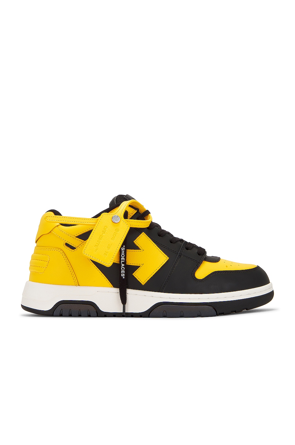 Image 1 of OFF-WHITE Out Of Office Sneakers in Black & Yellow