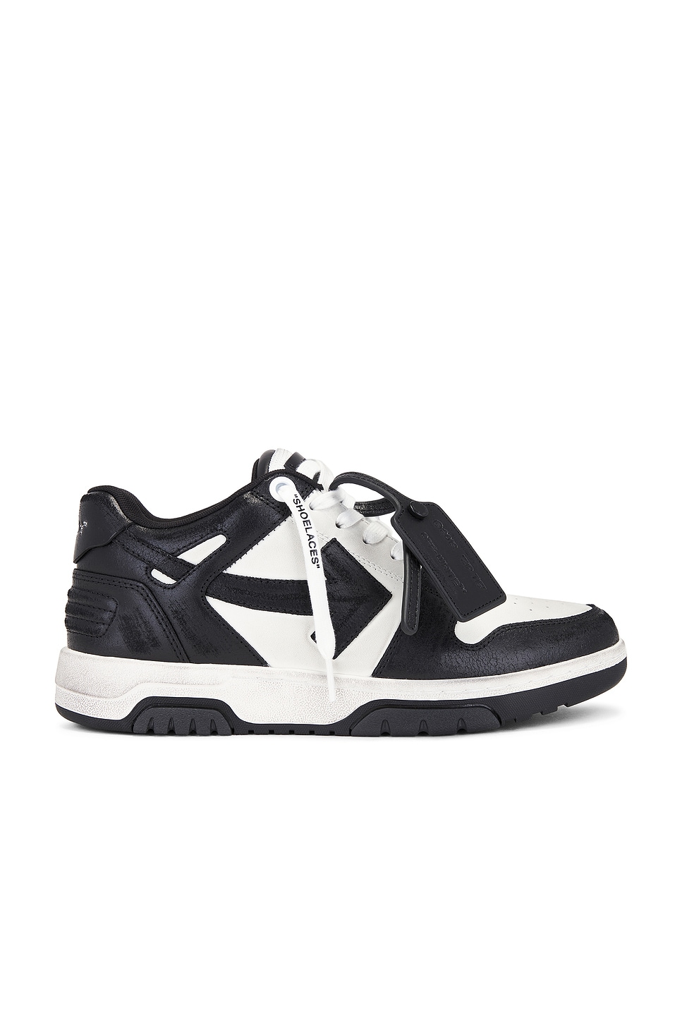 Image 1 of OFF-WHITE Out Of Office Vintage Leather Sneaker in White & Black