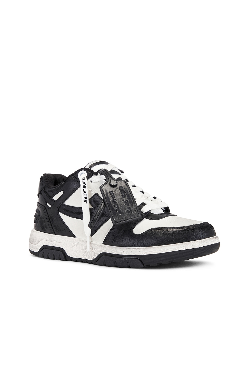 Shop Off-white Out Of Office Vintage Leather Sneaker In White & Black