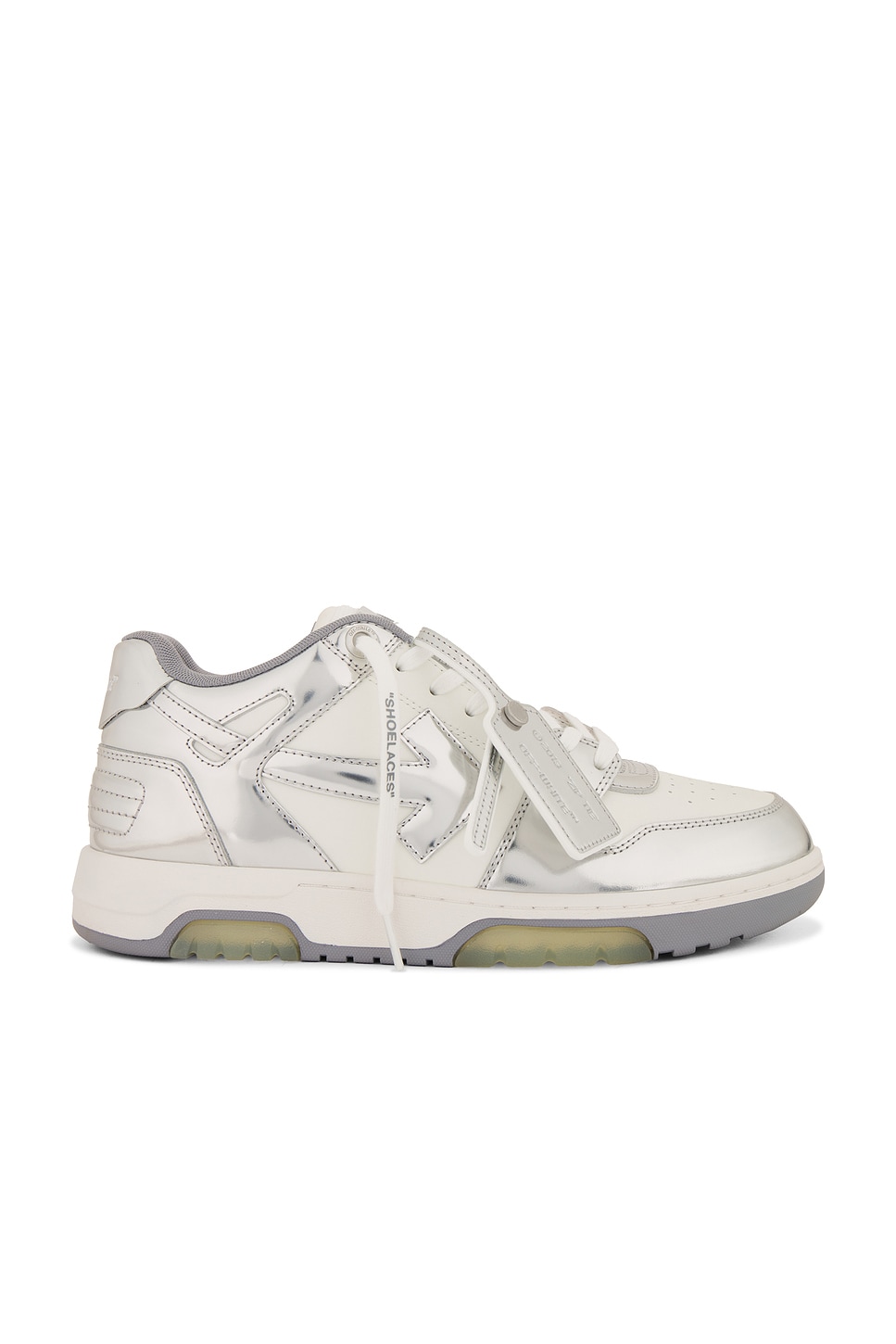 Shop Off-white Out Of Office Mirror Leather Sneaker In White & Silver