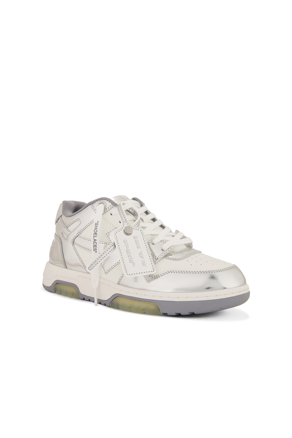 Shop Off-white Out Of Office Mirror Leather Sneaker In White & Silver