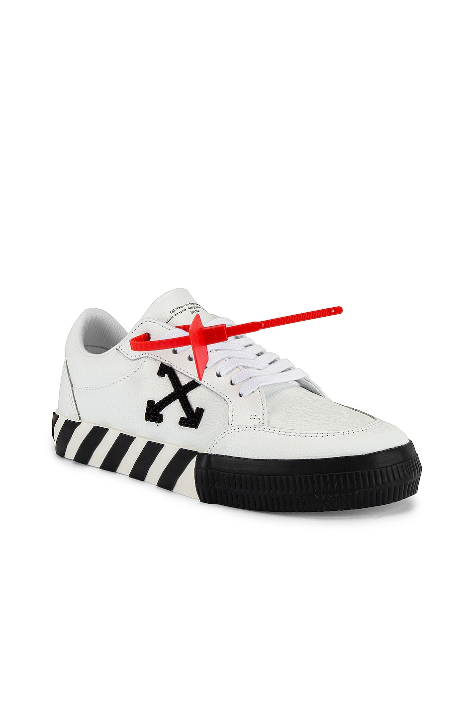 Image 1 of OFF-WHITE Low Vulcanized Sneaker in White & Black