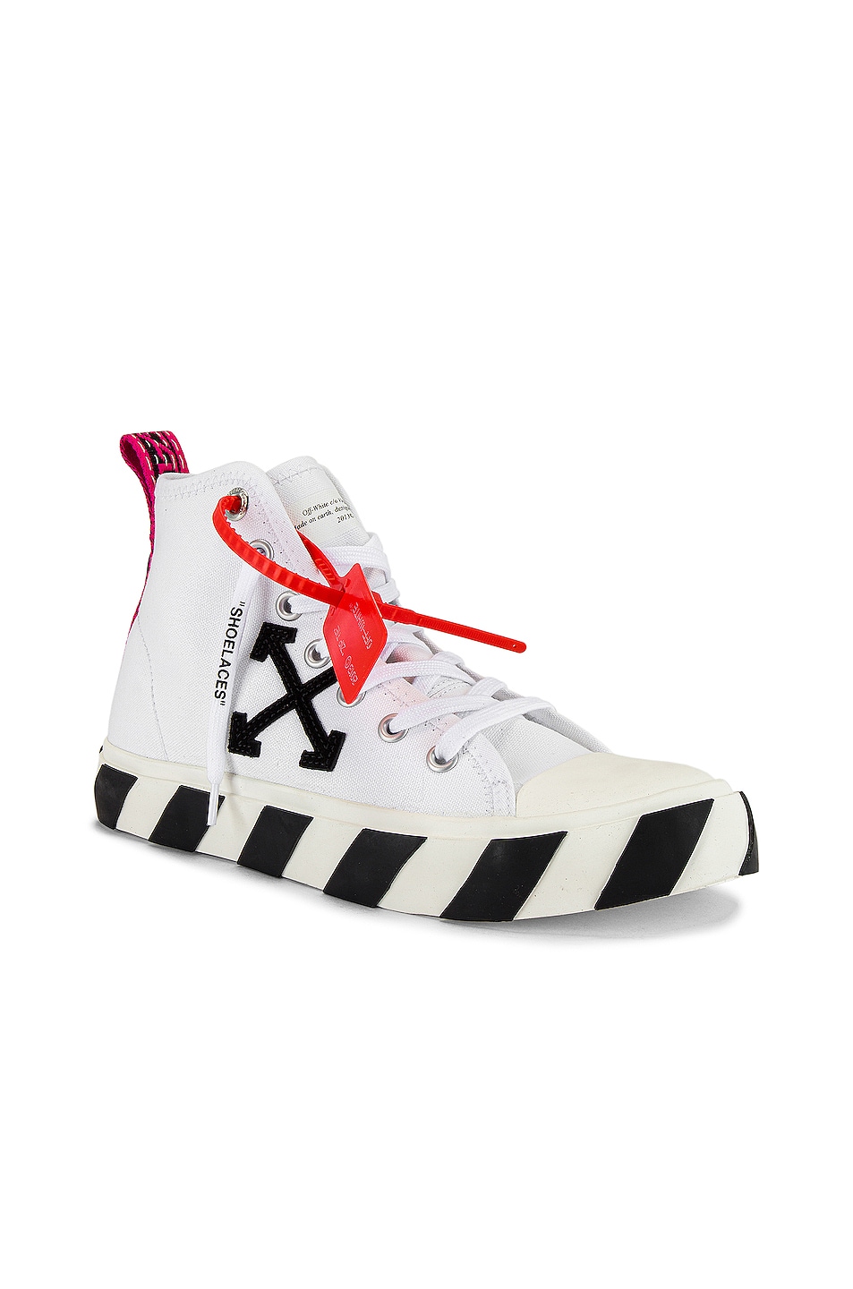 Image 1 of OFF-WHITE Mid Top Sneaker in White & Black