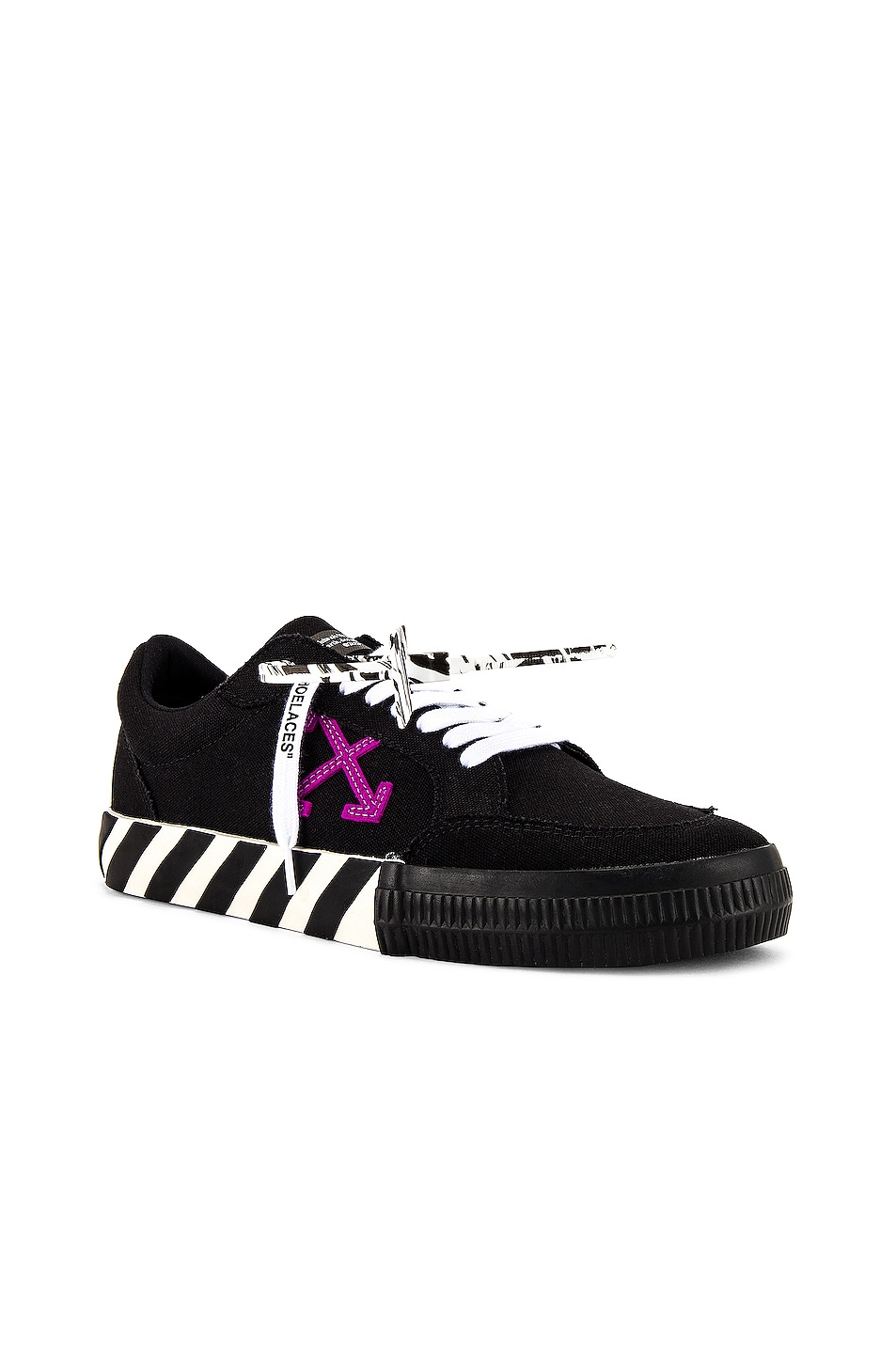 Image 1 of OFF-WHITE Low Vulcanized Sneaker in Black & Purple