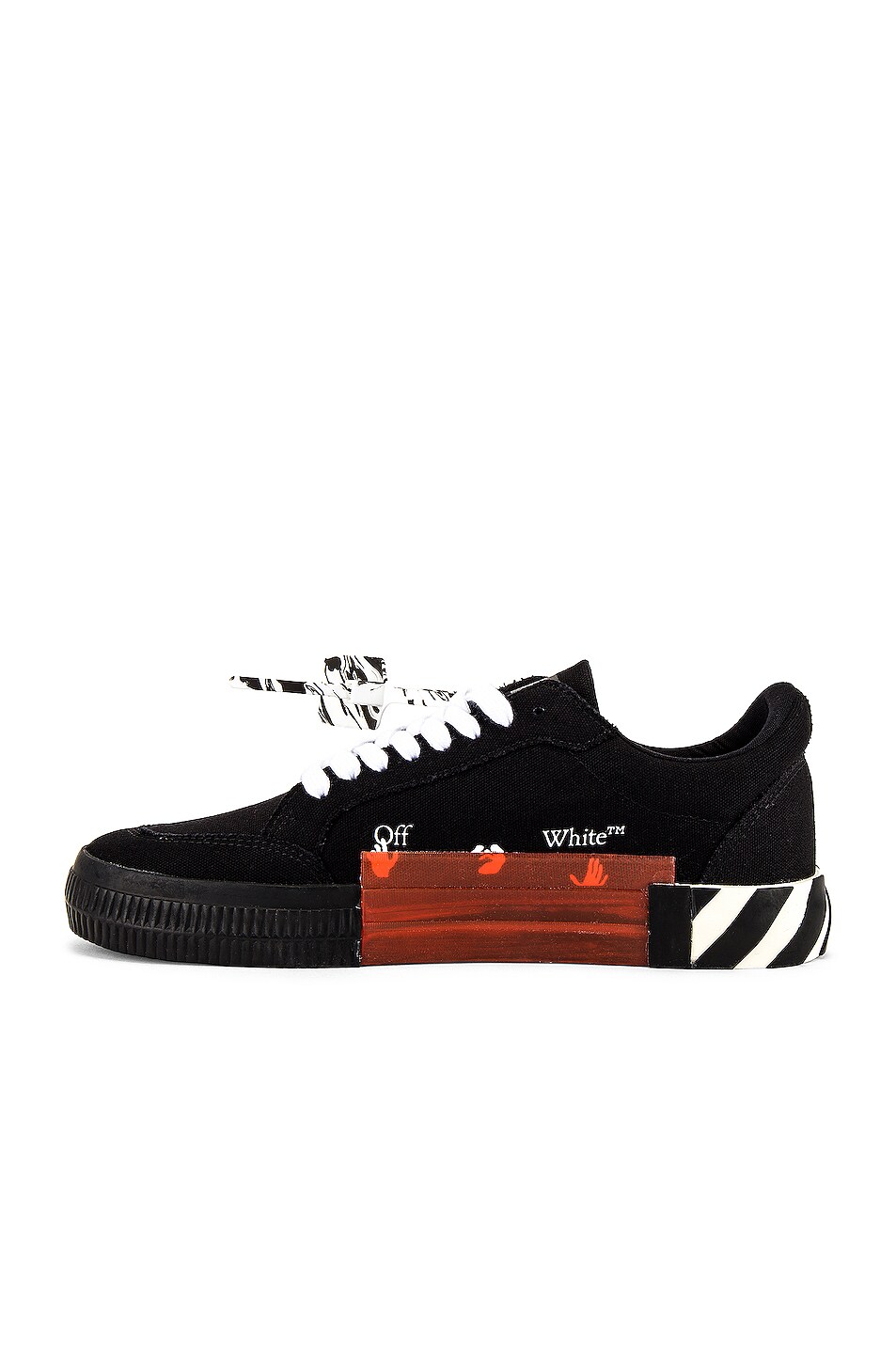 OFF-WHITE Low Vulcanized Sneaker in Black & Purple | FWRD