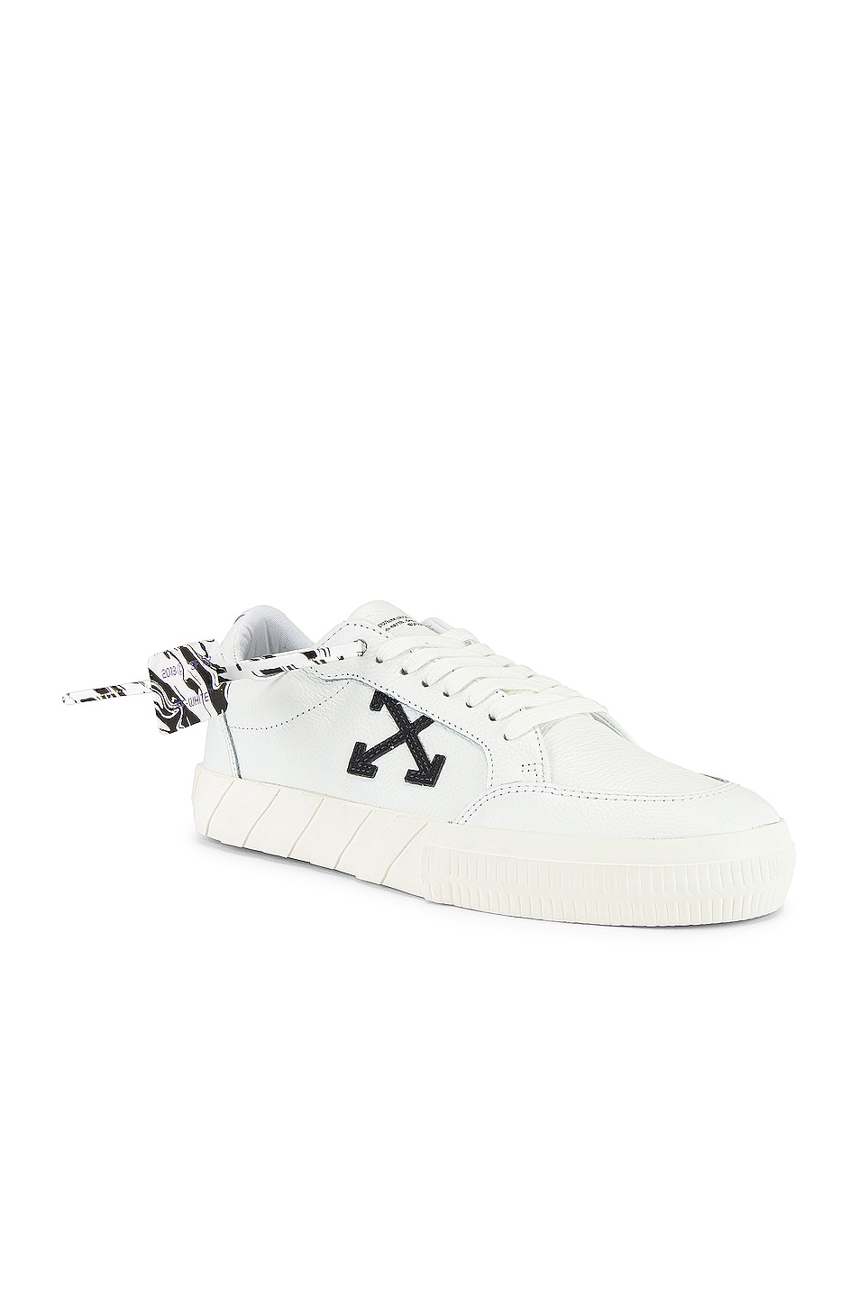 Image 1 of OFF-WHITE Low Vulcanized Sneaker in Leather White Iridescent