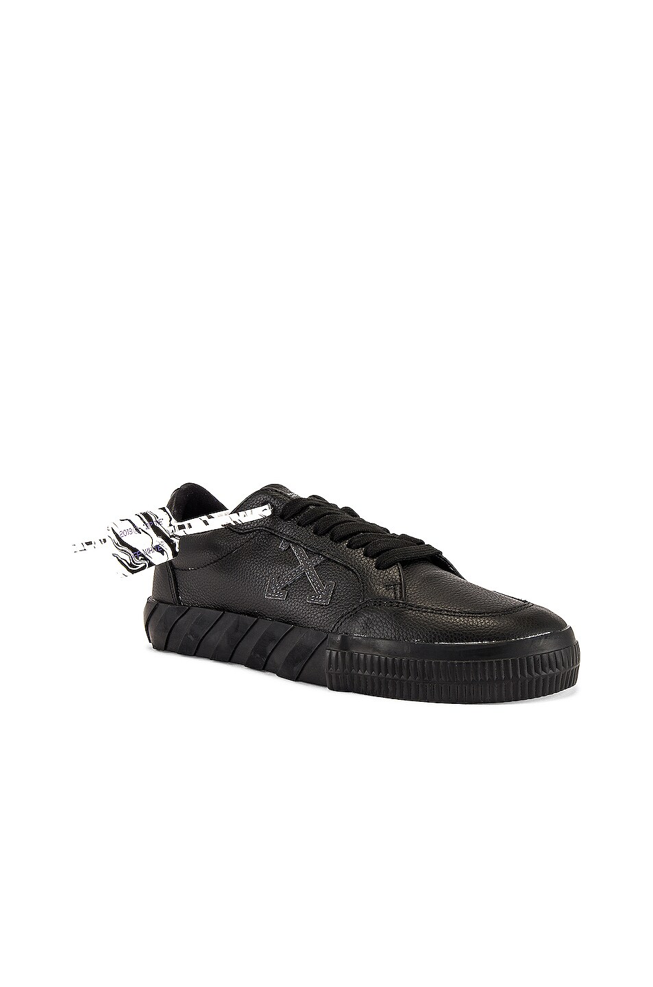 Image 1 of OFF-WHITE Low Vulcanized Sneaker in Leather Black Iridescent