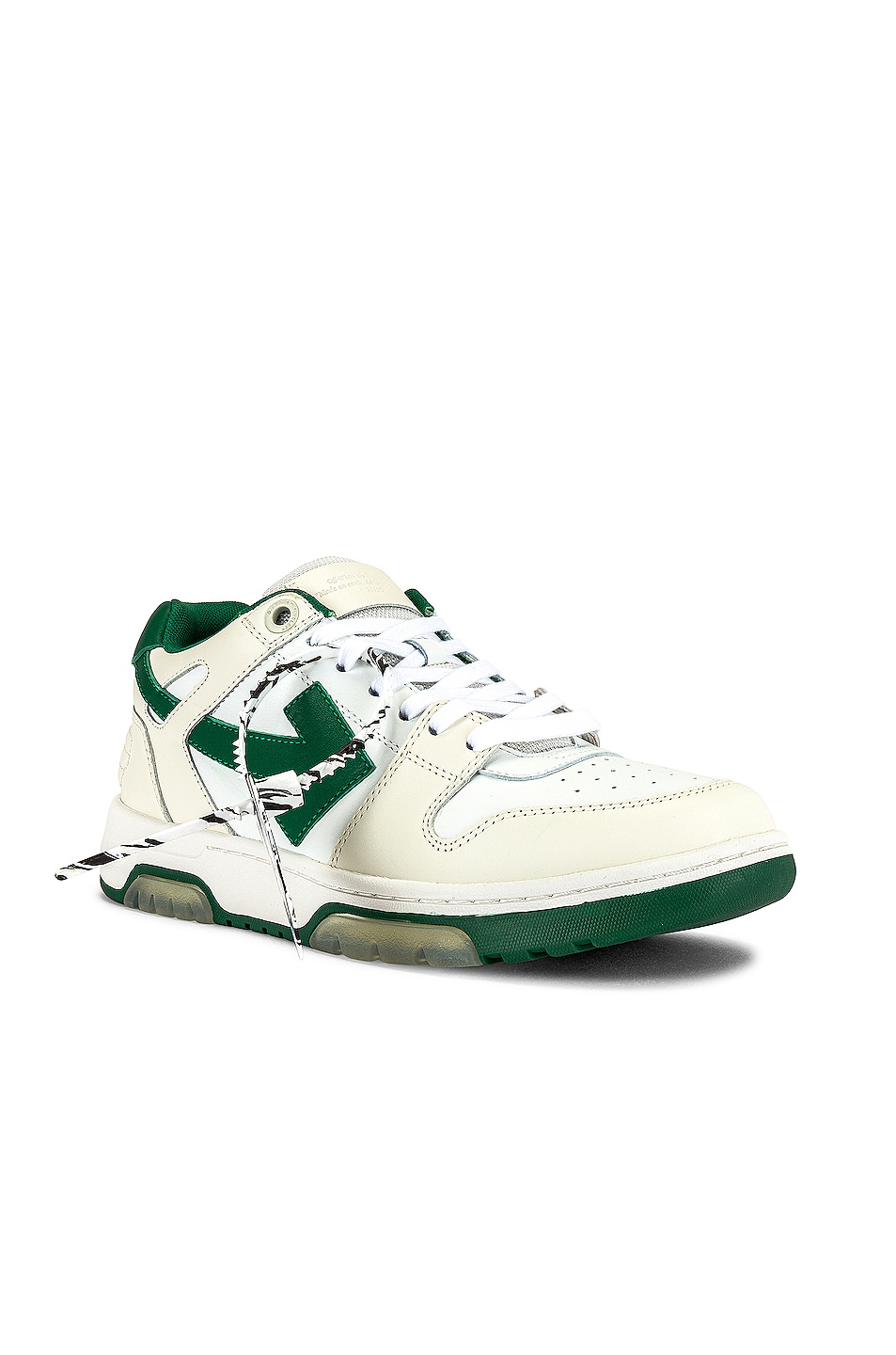 Image 1 of OFF-WHITE Out Of Office Sneaker in White & Green