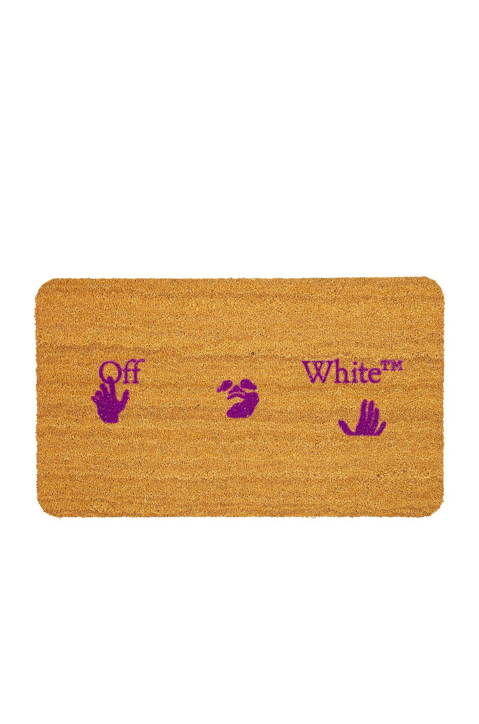 Image 1 of OFF-WHITE Swimming Man Logo Doormat in Brown & Aubergine