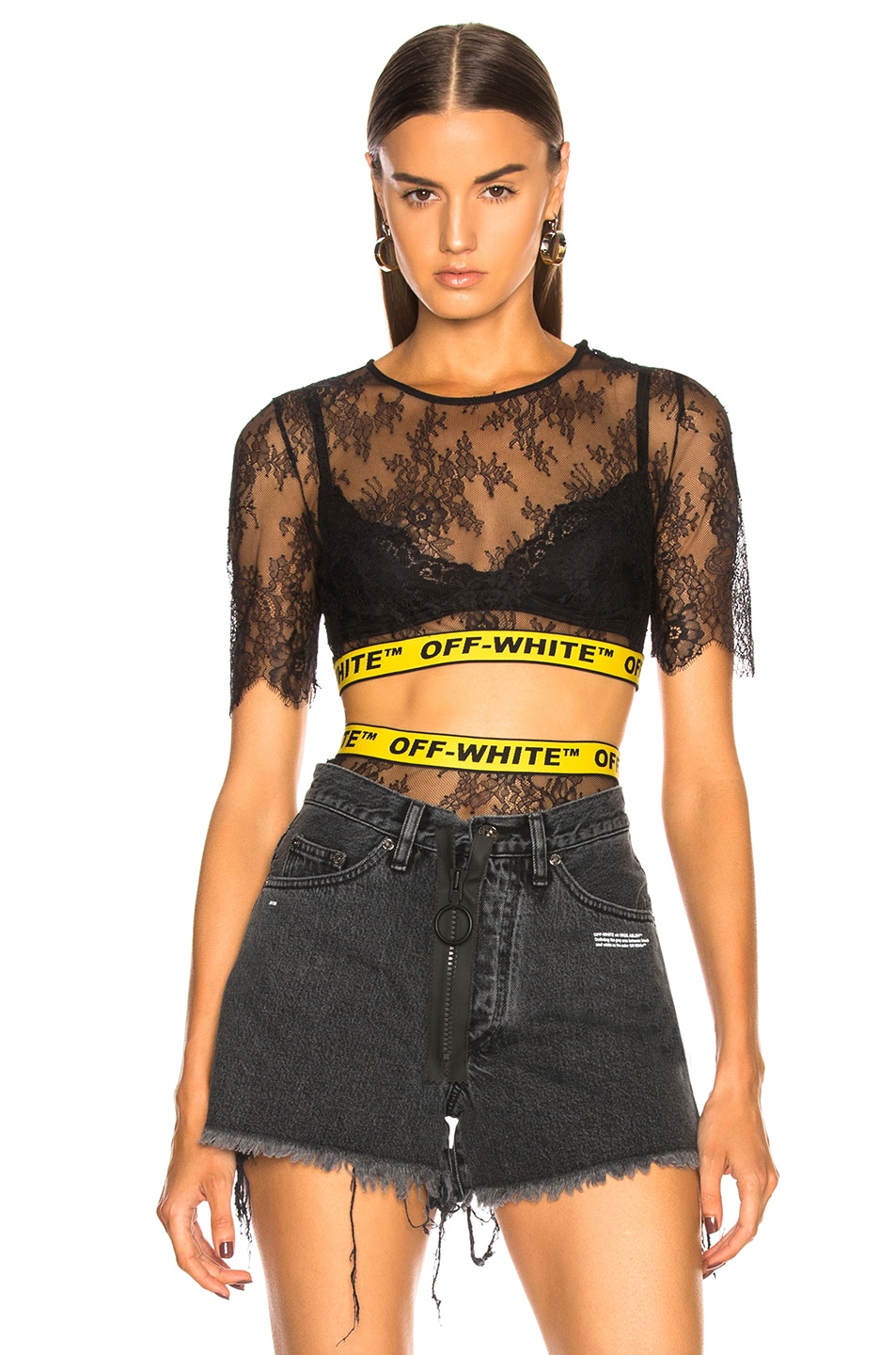 Image 1 of OFF-WHITE Lace Sporty Intimate Ensemble in Black