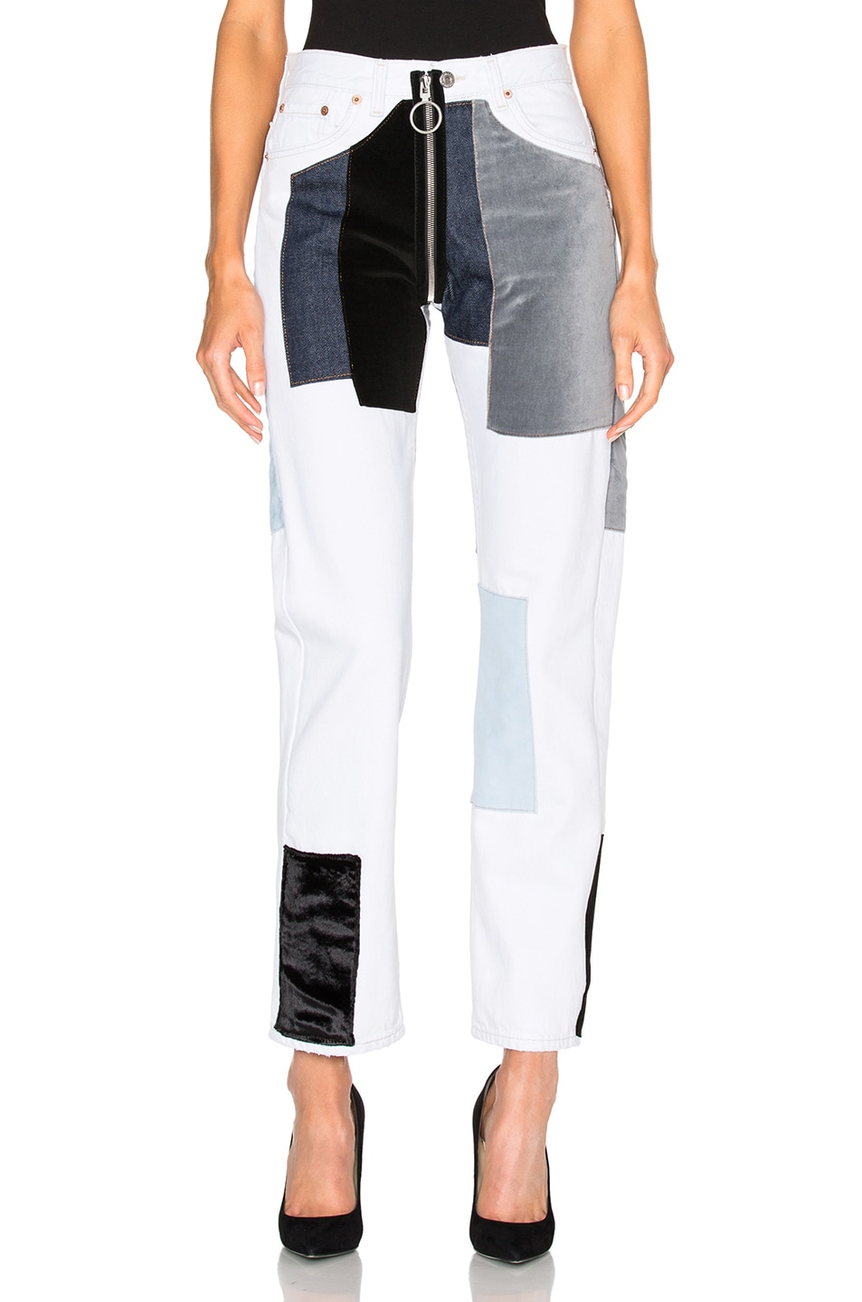 Image 1 of OFF-WHITE Velvet Patch Pocket Jeans in Denim