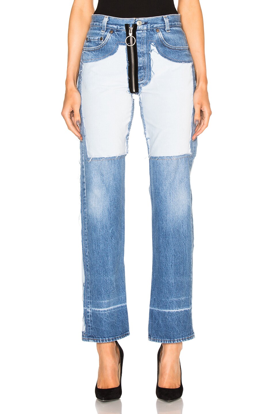 Image 1 of OFF-WHITE Inlay Velvet Patch Jeans in Denim