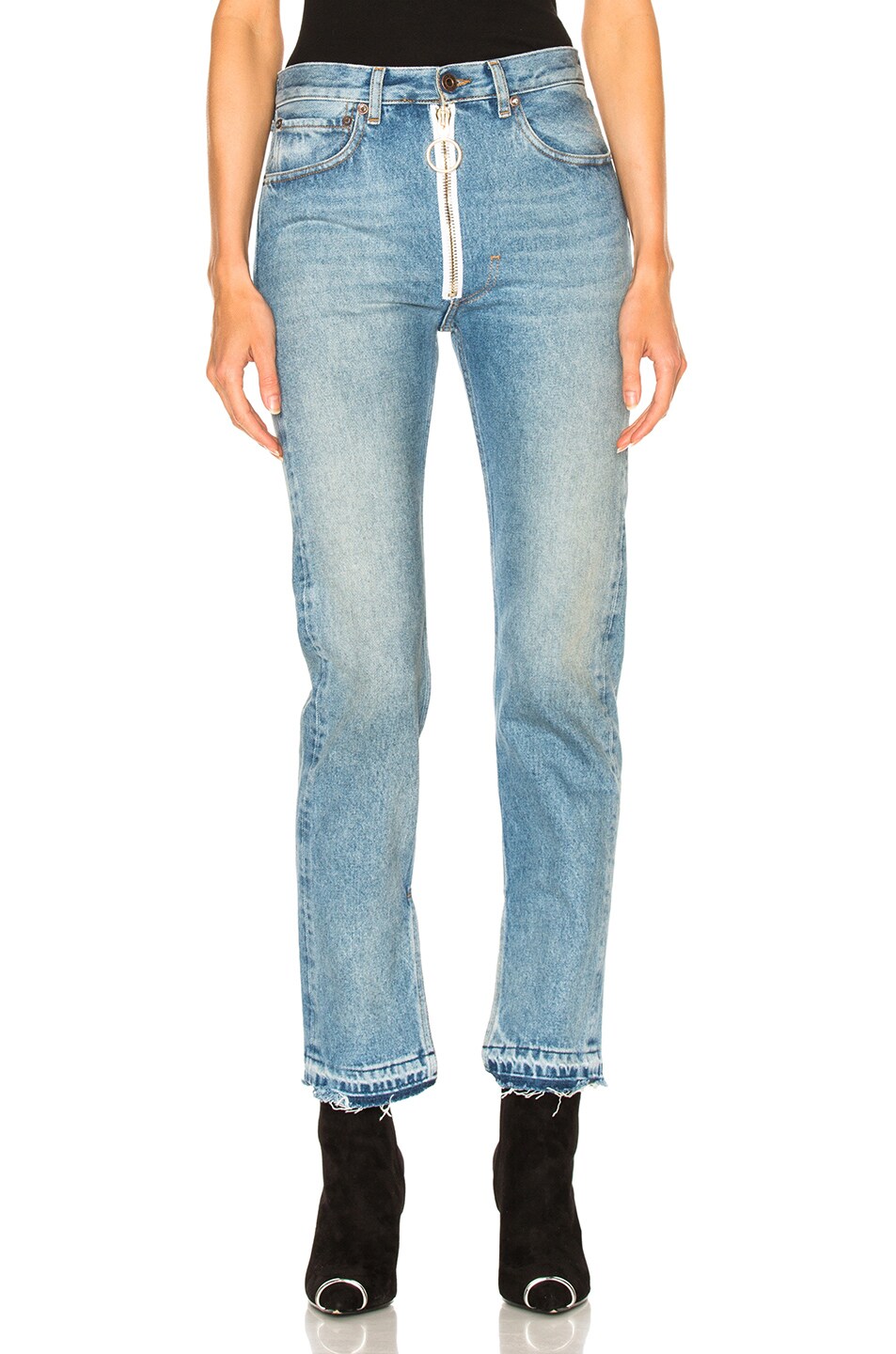 Image 1 of OFF-WHITE Split Baggy 5 Pocket Jeans in Bleach