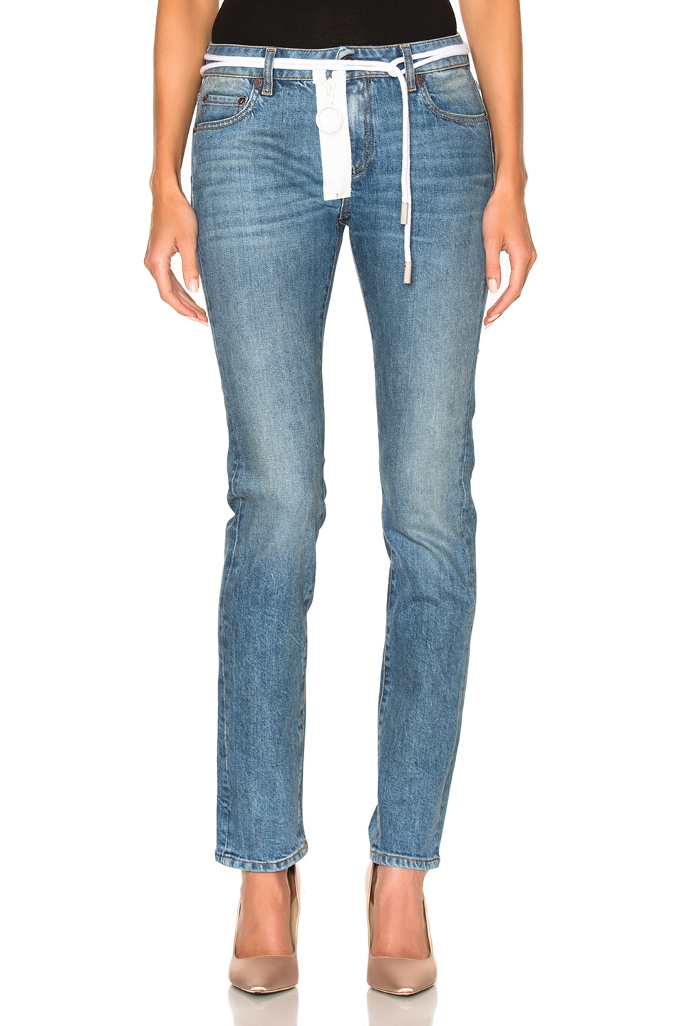 Image 1 of OFF-WHITE for FWRD Skinny Jeans in Vintage Wash
