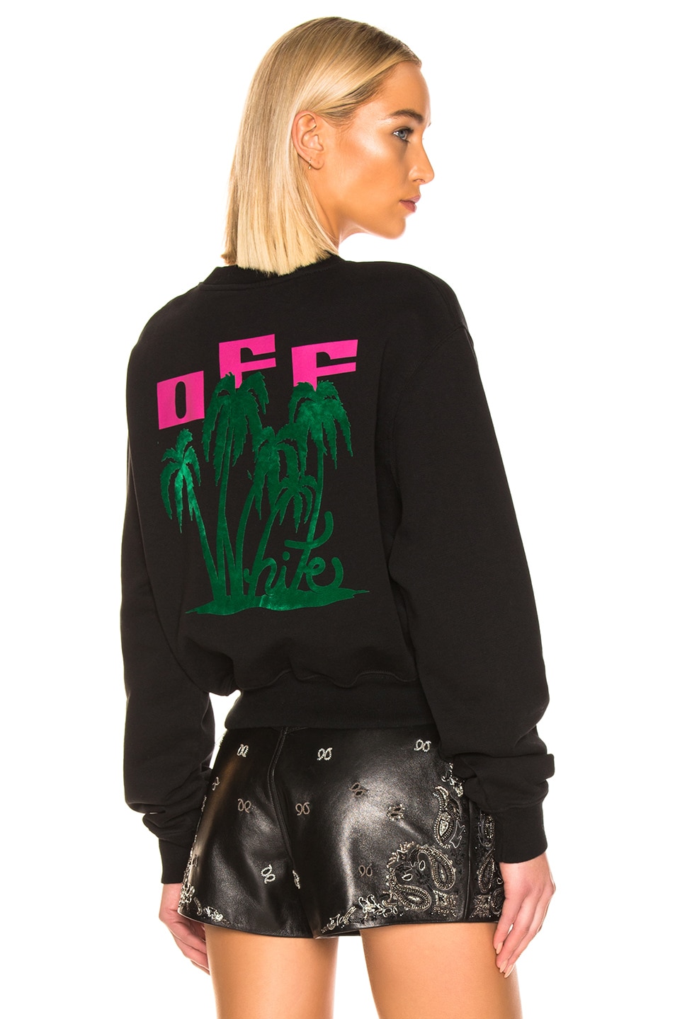 Image 1 of OFF-WHITE Island Crop Sweater in Black