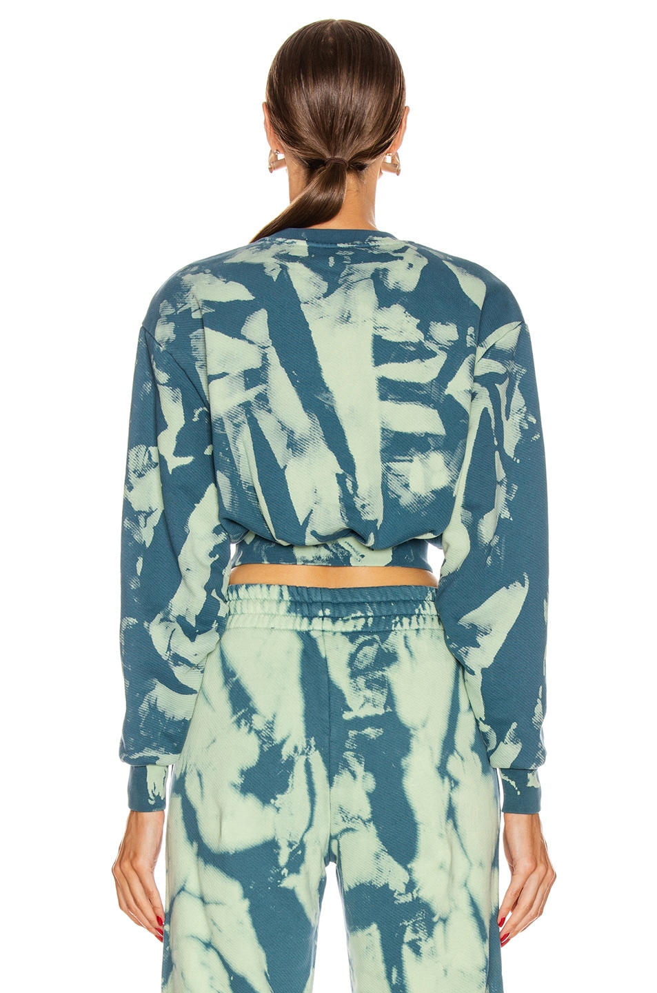 Image 3 of OFF-WHITE Tie Dye Extra Crop Sweatshirt in Gasoline