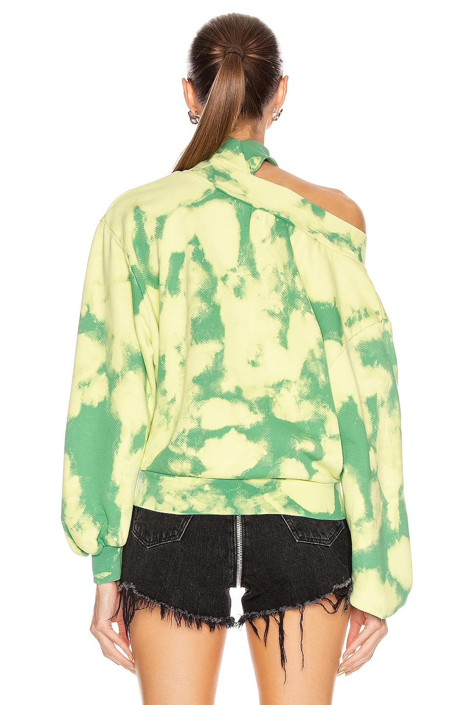 OFFWHITE Tie Dye Trashed Sweatshirt in Light Green FWRD