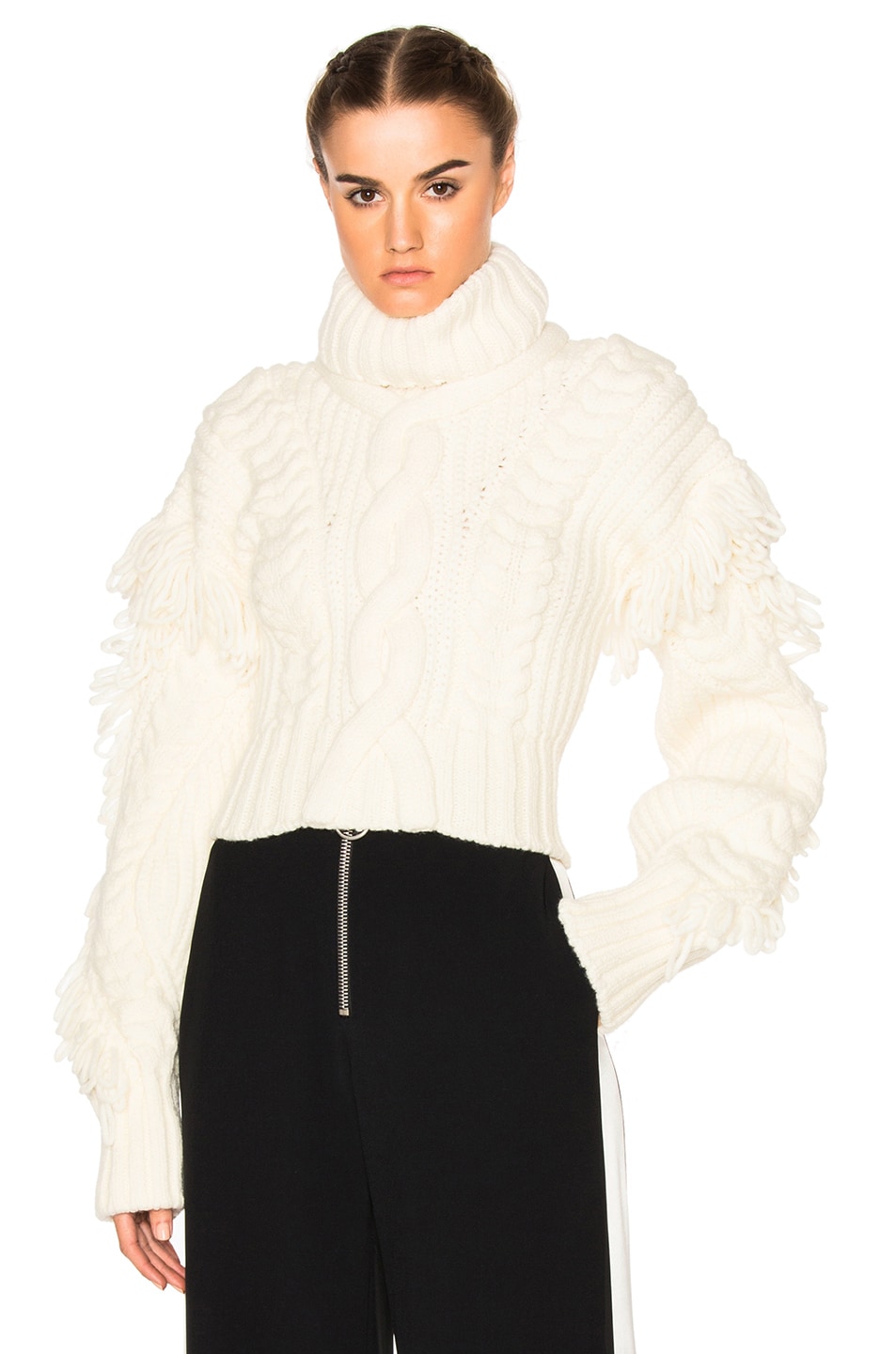 Image 1 of OFF-WHITE Cable Knit Sweater in Off White