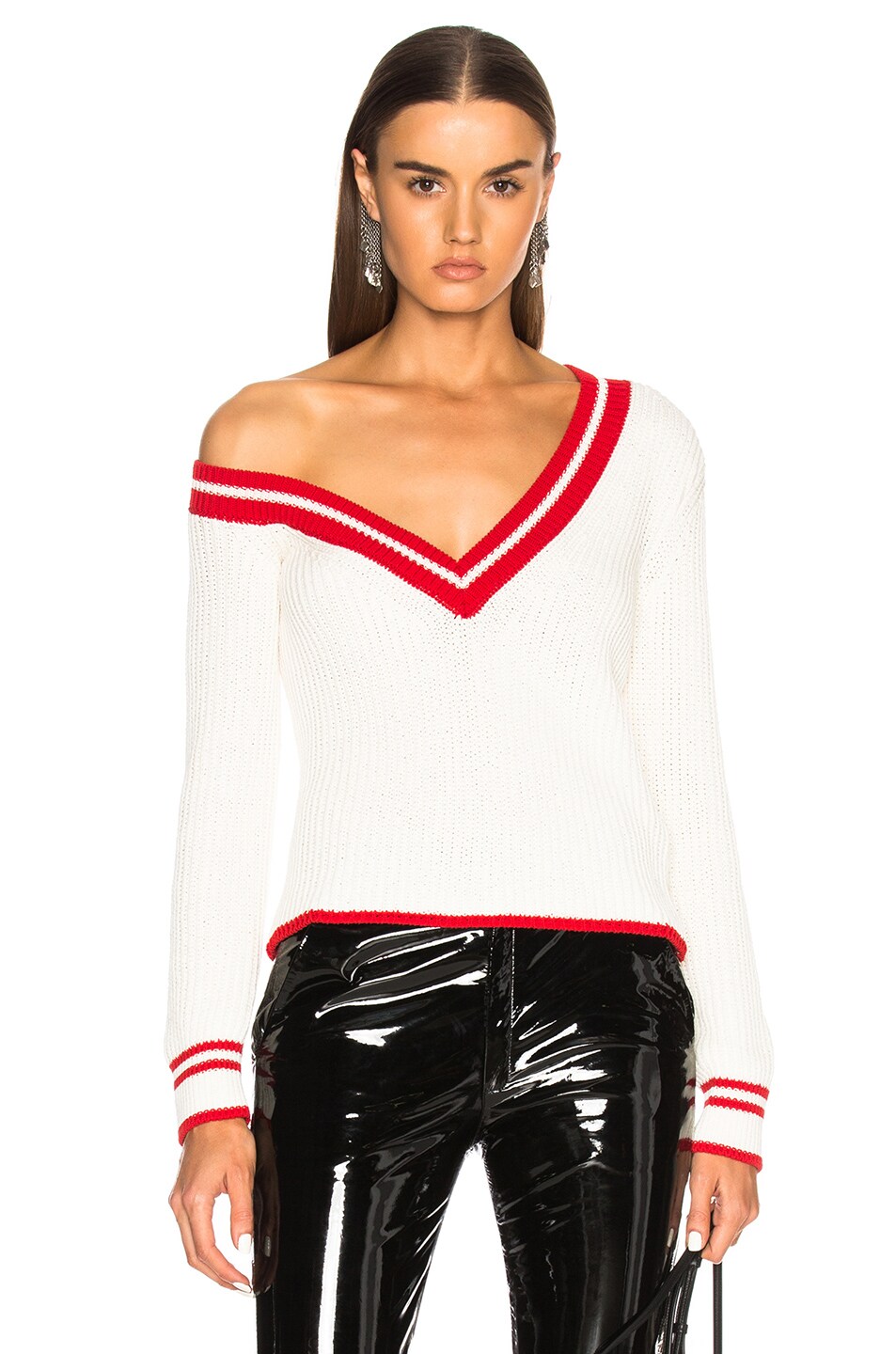 Image 1 of OFF-WHITE Asymmetrical Neck Sweater in Off White