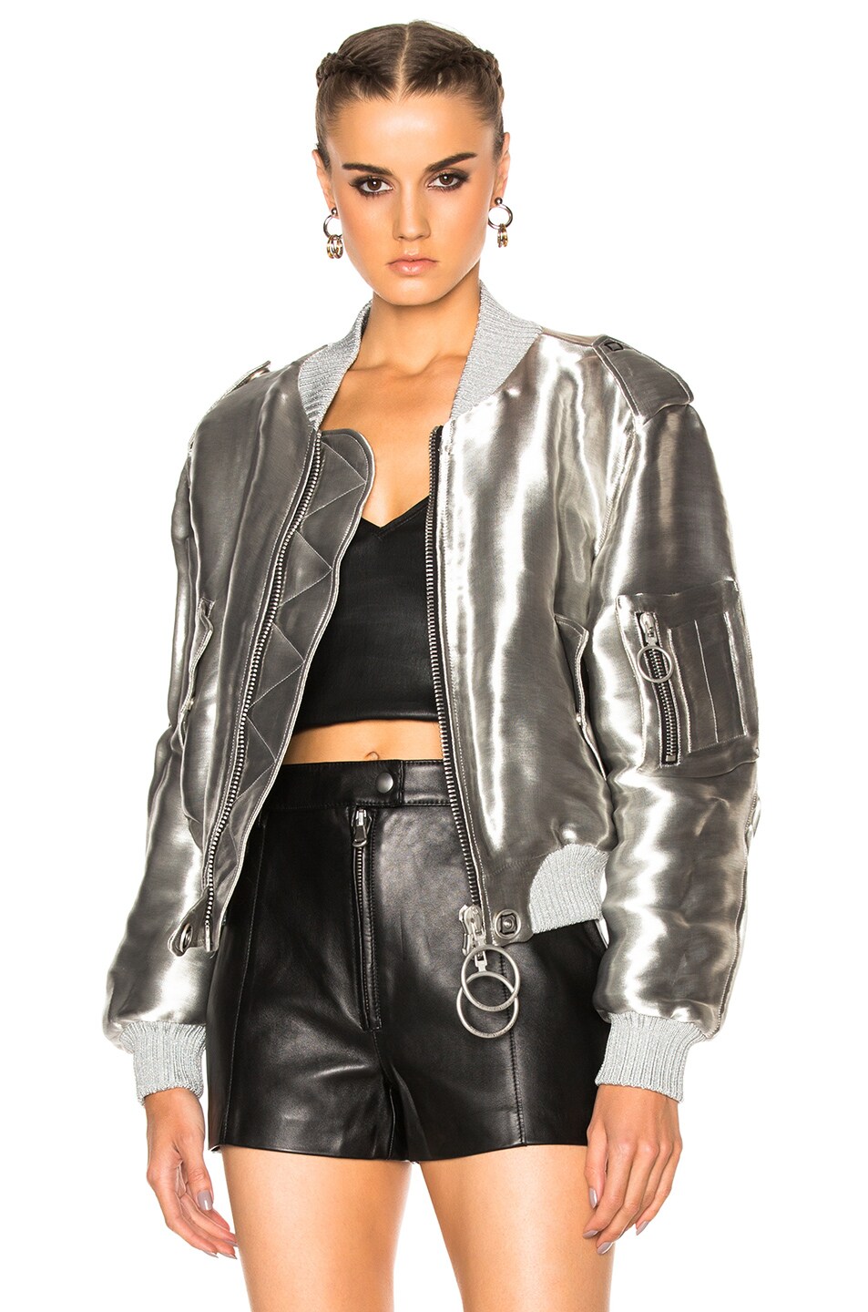 Image 1 of OFF-WHITE Bomber Jacket in Silver