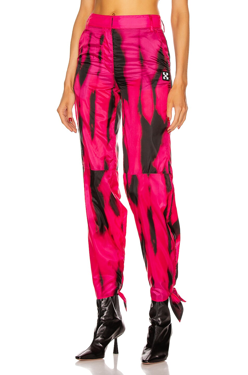 Image 1 of OFF-WHITE Tiger Dye Bow Pant in Fuchsia