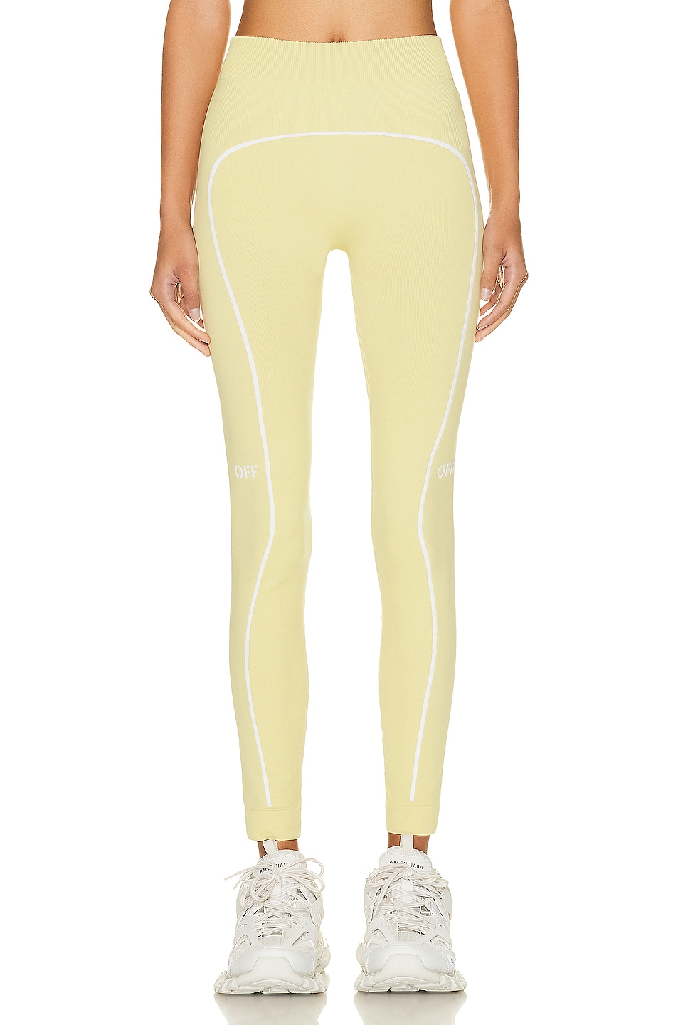 Image 1 of OFF-WHITE Athleisure Off Stamp Seamless Legging in Light Green