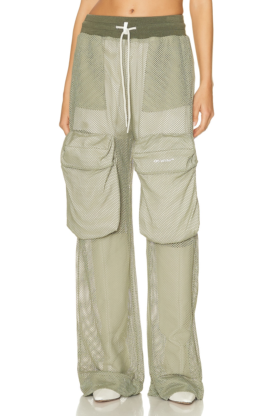 Image 1 of OFF-WHITE Mesh Cargo Pant in Military White