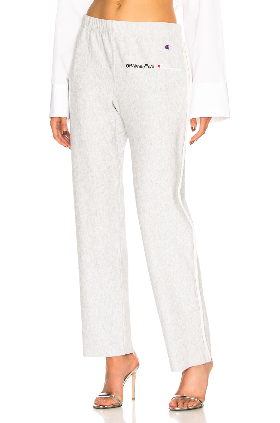 Image 1 of OFF-WHITE Champion Sweatpant in Melange Grey & White