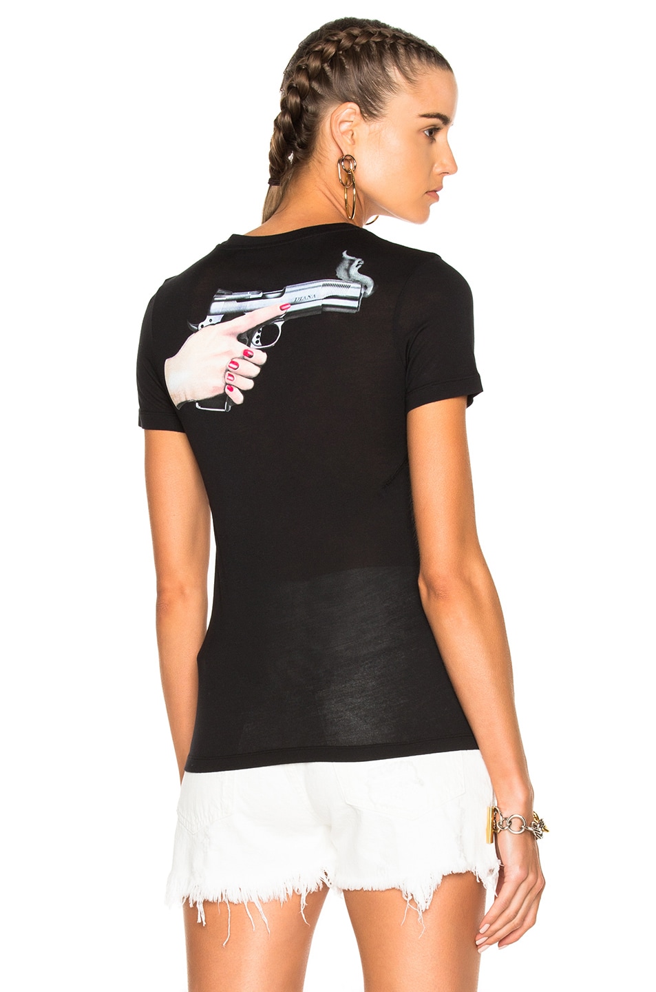 Image 1 of OFF-WHITE Hand Gun Tiny Tee in Black Multicolor