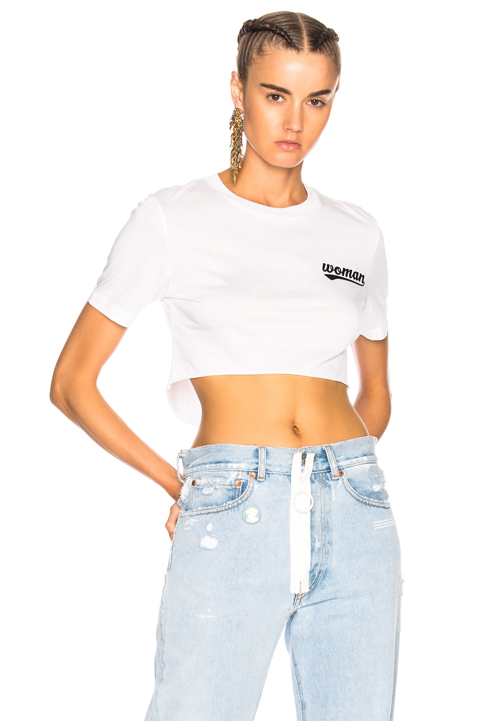 Image 1 of OFF-WHITE Landscaping Crop Tiny Tee in White & Black