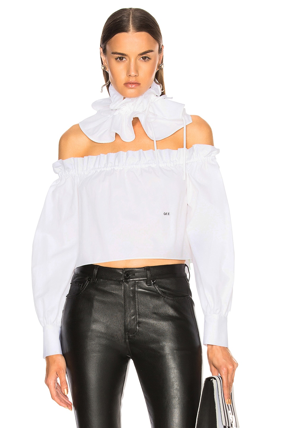 Image 1 of OFF-WHITE Gorget Shirt in White & Black