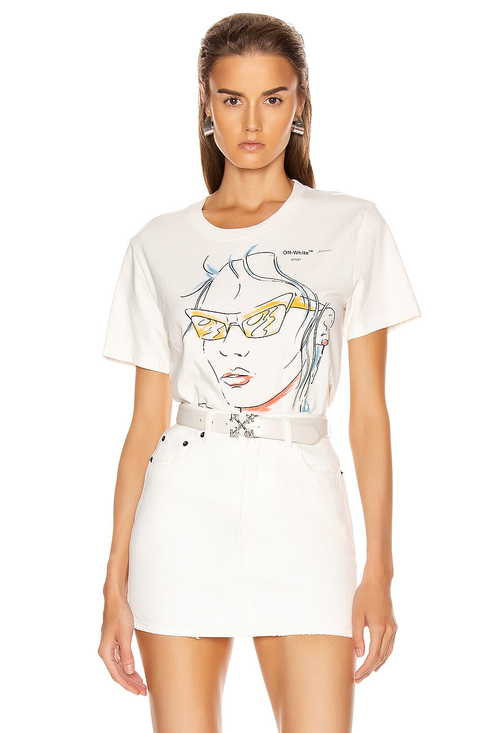 Image 1 of OFF-WHITE Sunglasses Woman Casual Tee in White & Black