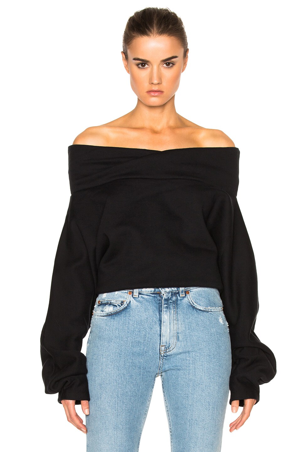 Image 1 of OFF-WHITE Down Shoulder Blouse in Black