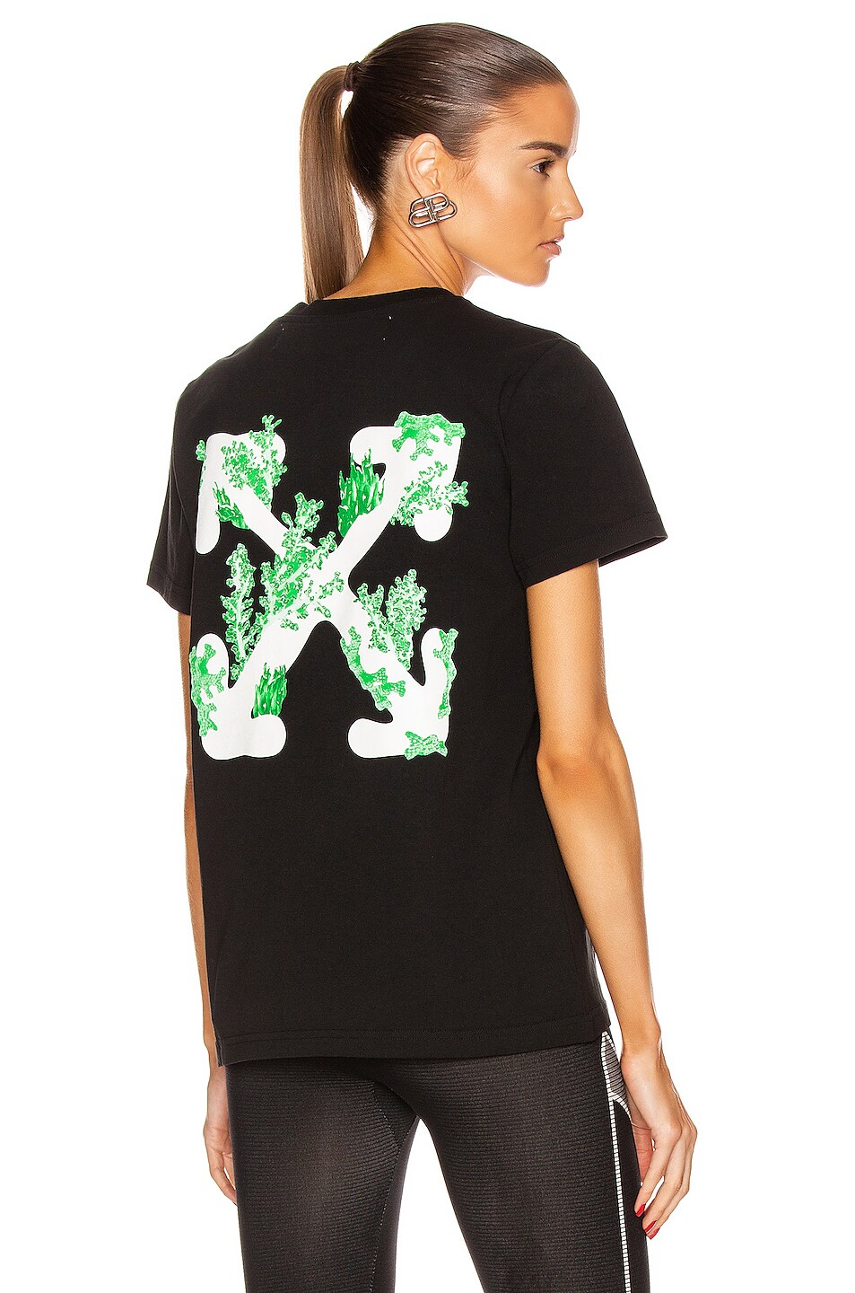 Image 1 of OFF-WHITE Corals Print Casual Tee in Black