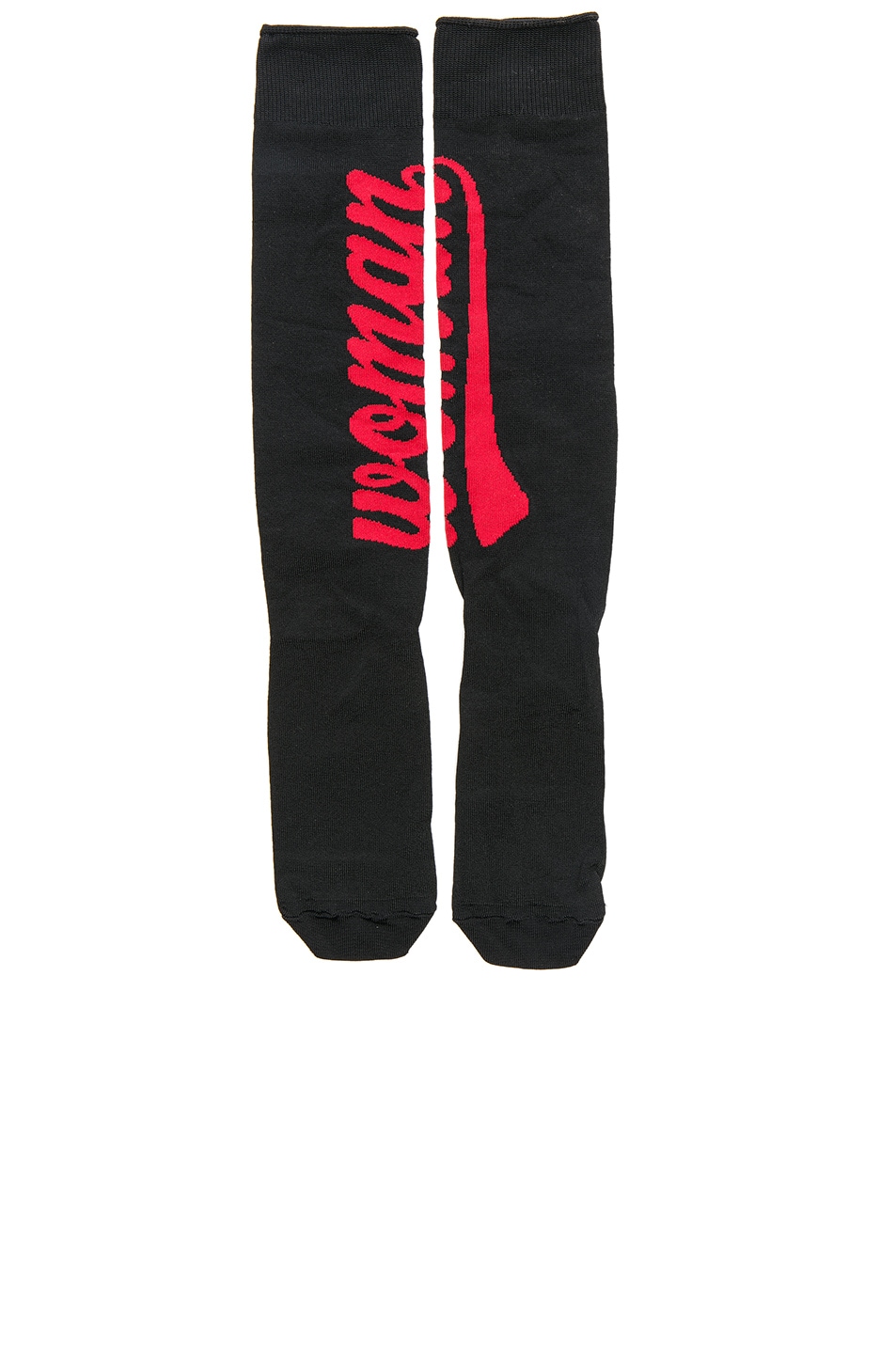 Image 1 of OFF-WHITE Long Woman Logo Socks in Black & Red
