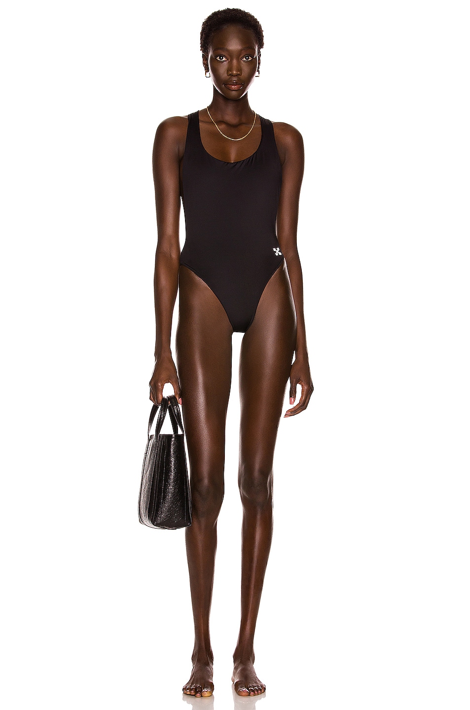 Image 1 of OFF-WHITE Logo Band Swimsuit in Black
