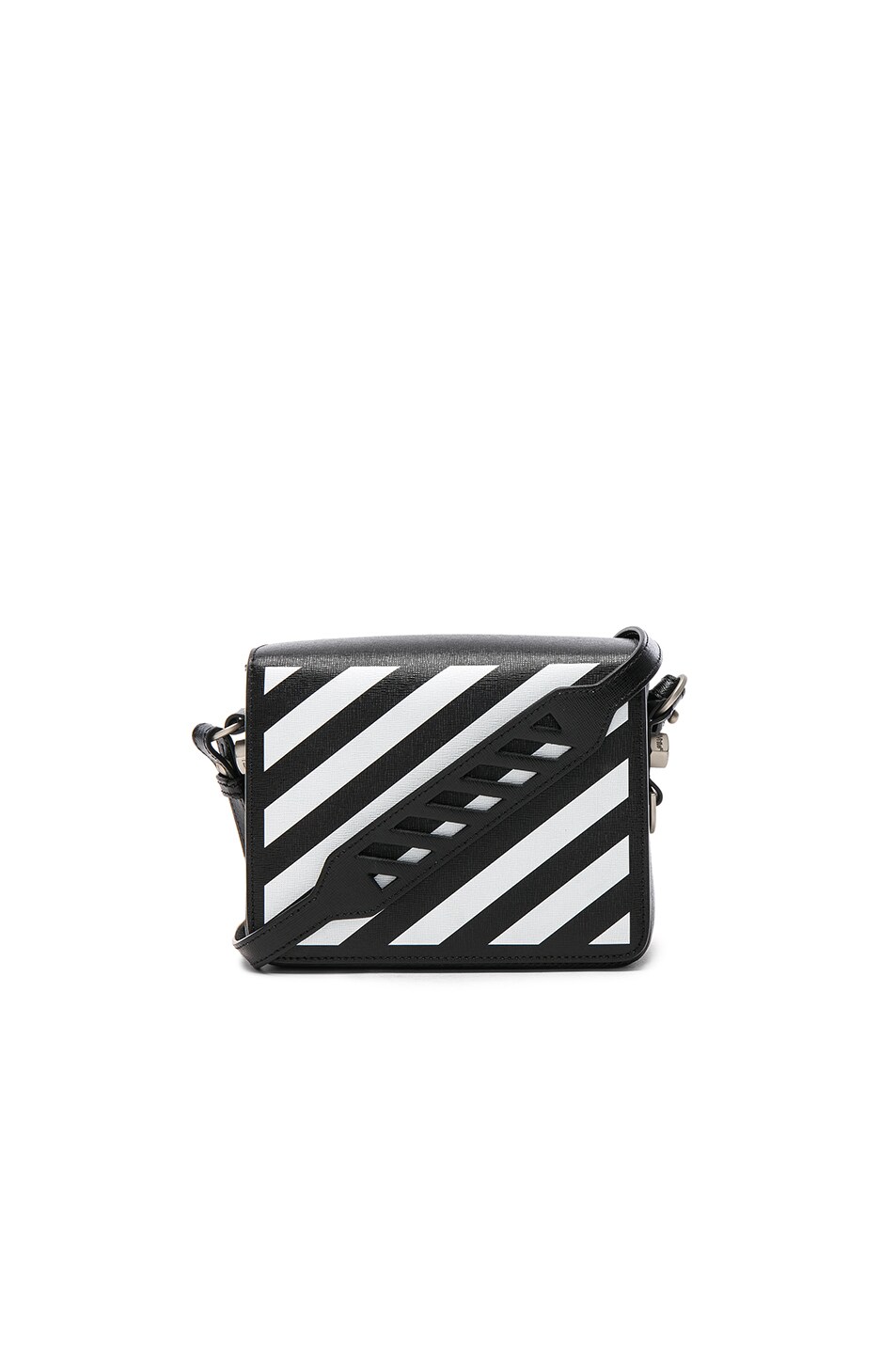 Image 1 of OFF-WHITE Diagonal Square Flap Bag in Black & White