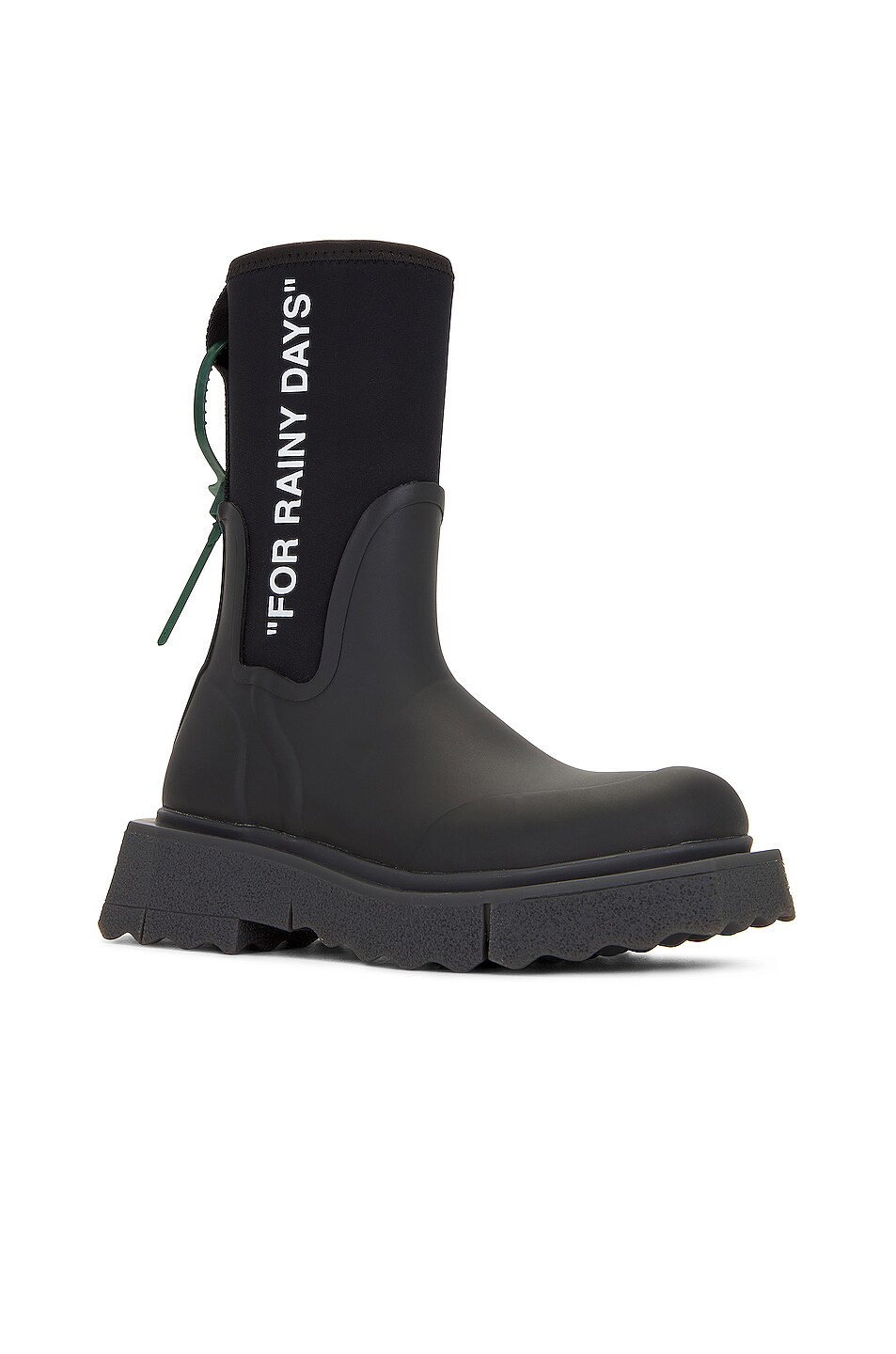 OFF-WHITE Rubber Rainboot in Black & White | FWRD