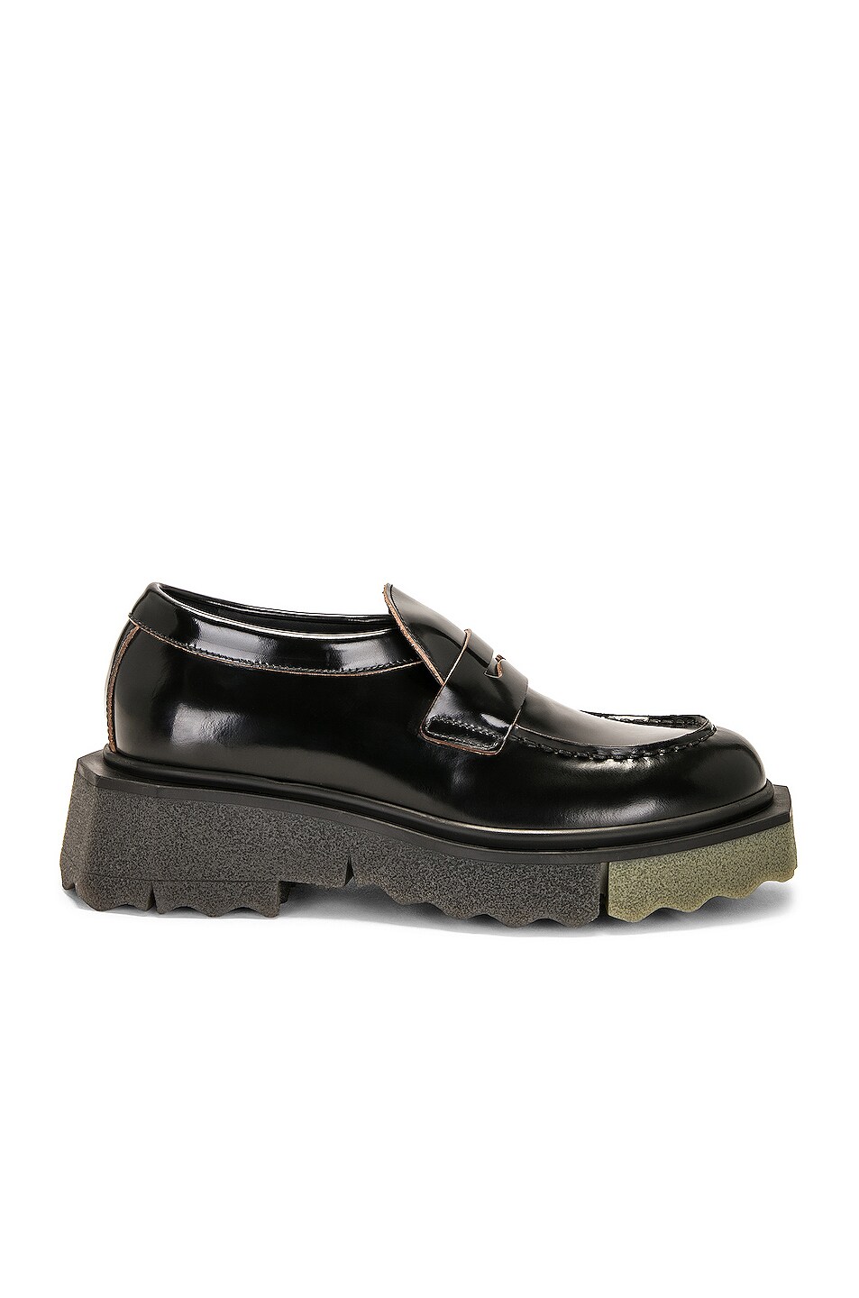 OFF-WHITE Calf Sponge Loafer in Black & Military | FWRD