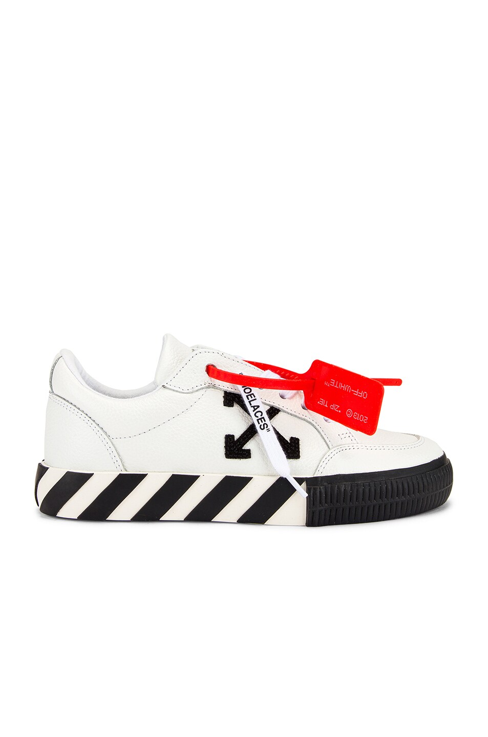 Image 1 of OFF-WHITE Arrow Low Vulcanized Sneaker in White & Black