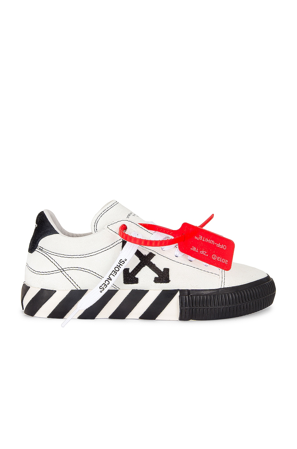 Image 1 of OFF-WHITE New Arrow Low Vulcanized Sneaker in White & Black